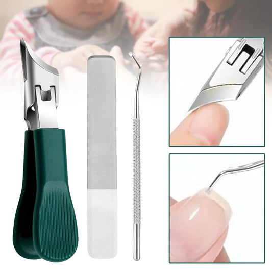 Wide-Jaw Slanted Nail Clipper | Anti-Splash Trimmer Set Nail Clipper Set Peaceful Pleasures Health and Wellness