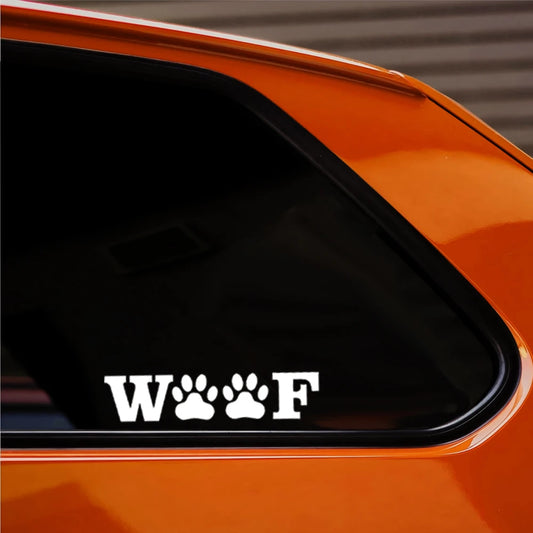 20cm WOOF Paw Sticker Vinyl Decal Dog Puppy Cute For Car Peaceful Pleasures Health and Wellness White