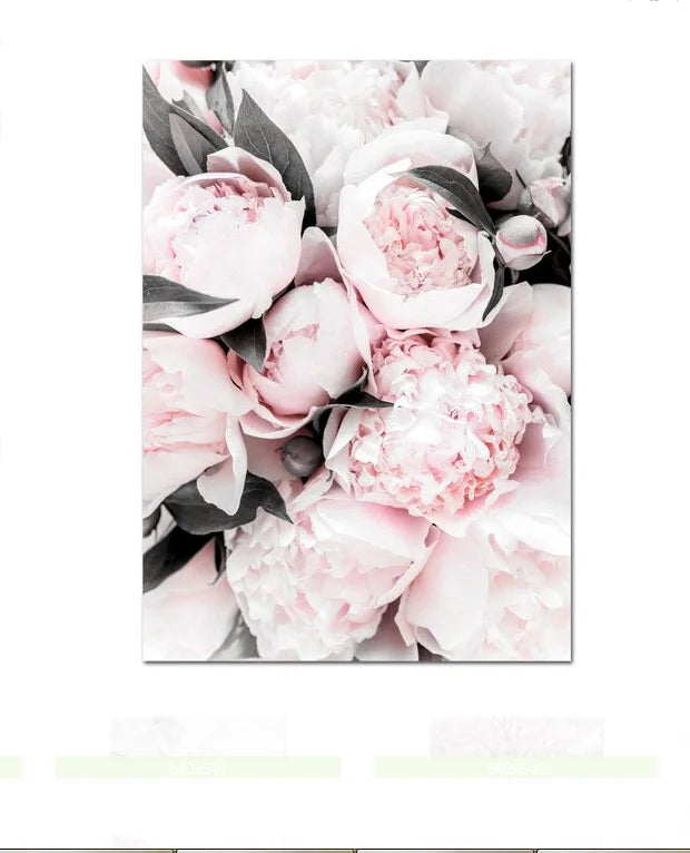HD Canvas Wall Art for Living Room Cherry Blossoms Peony Carnation Flower Nordic Mountain Modern Pink Color Poster Home Decor Peaceful Pleasures Health and Wellness 02 50x70cm Unframed