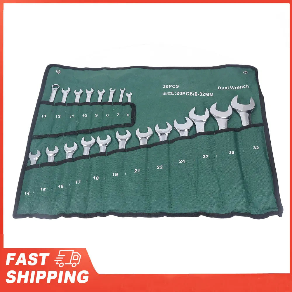 Dual-head Combination Wrench Metric CRV Steel Spanner Chrome Plated