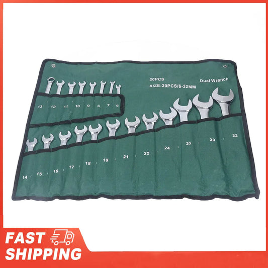 Dual-head Combination Wrench Metric CRV Steel Spanner Chrome Plated Peaceful Pleasures Health and Wellness