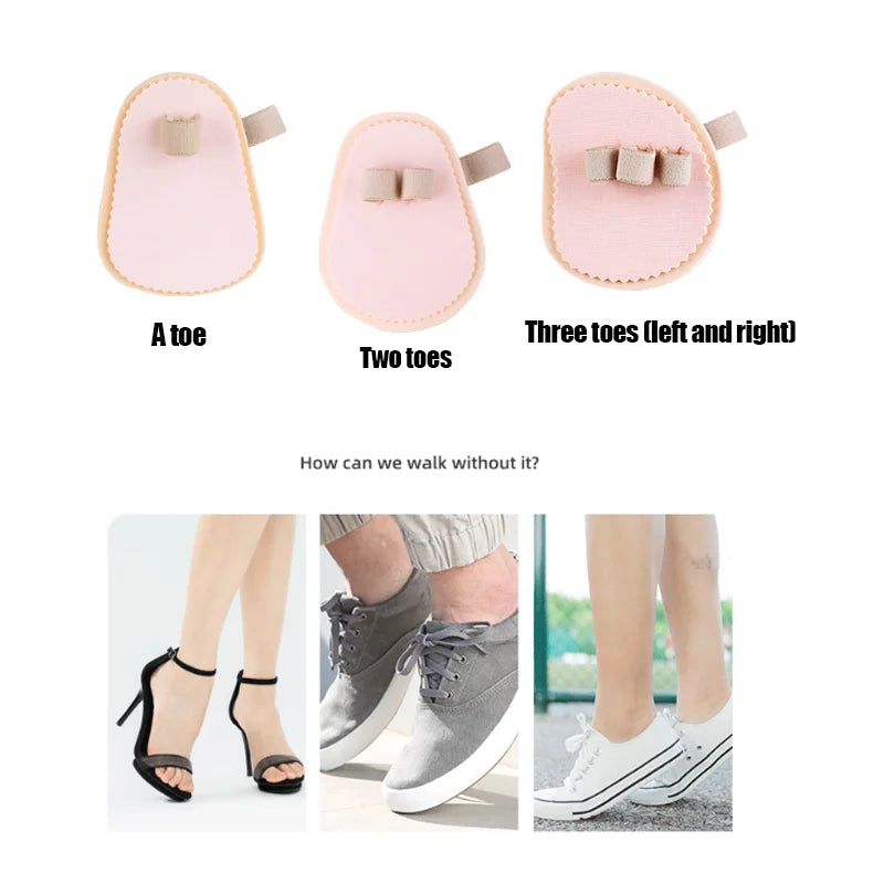 1 Pair Toe Splitting Forefoot Pad Toe Rotation Overlapping Hammer Toe Breathable Absorbing Abrasion Resistant Front Foot Pad Peaceful Pleasures Health and Wellness