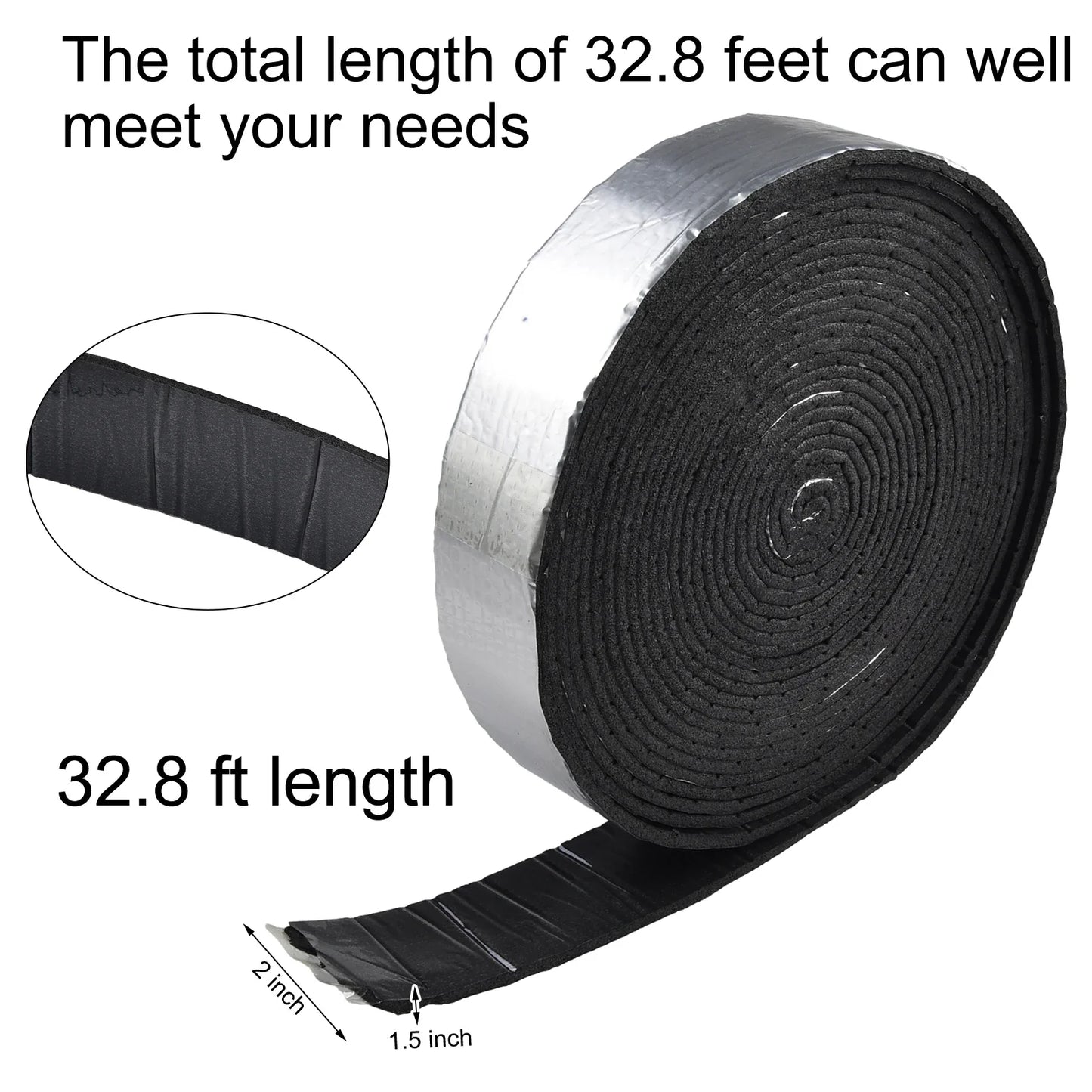 32.8Ft Pipe Wrap Insulation Tape – Aluminum Foil Foam