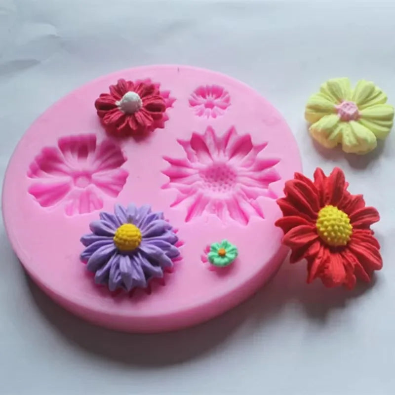 3D Daisy Flower Silicone Molds Fondant Craft Cake Chocolate Ice