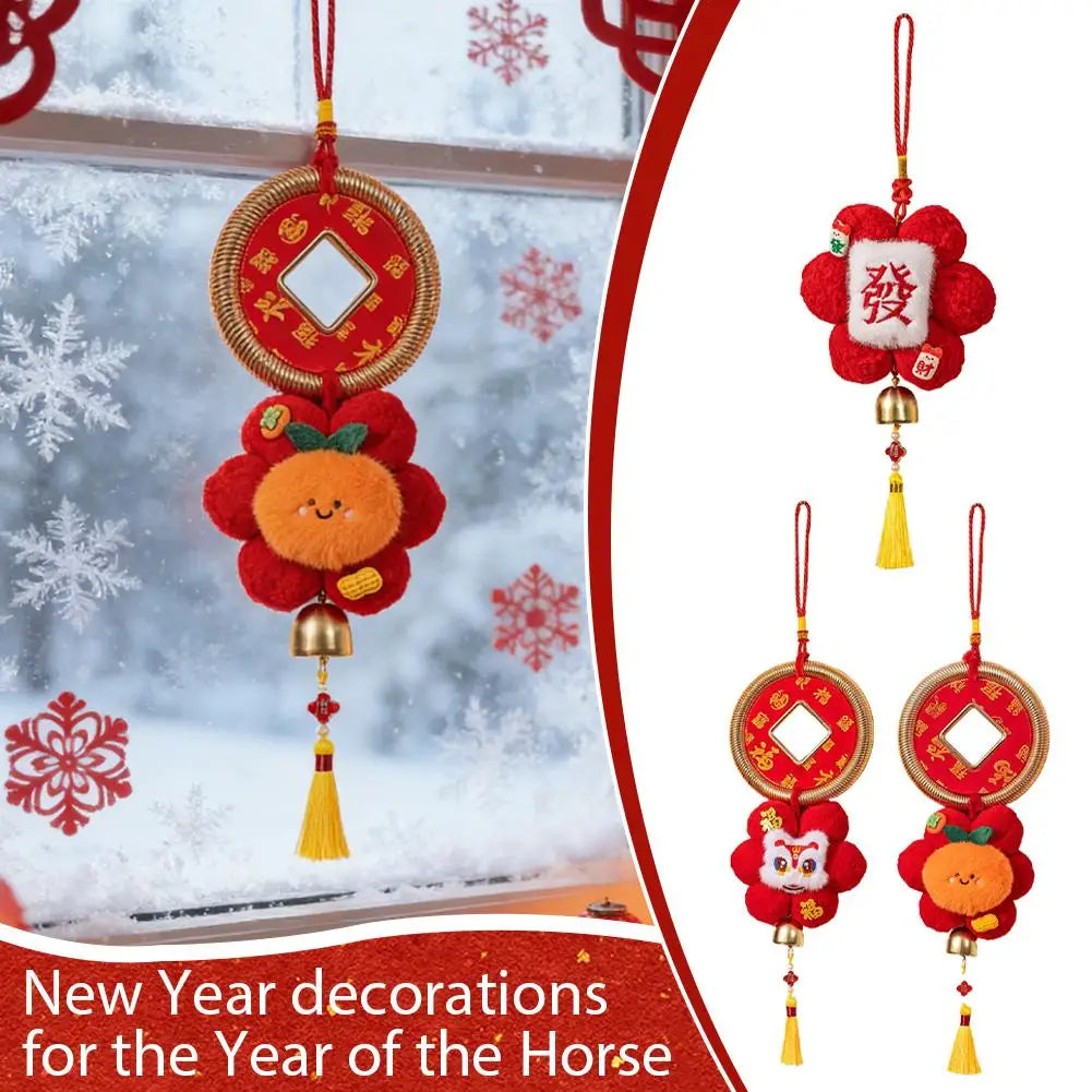 New Year of The Horse Plush Ornament Festive Red Hanging Decoration Horse Pendant Spring Festival Home Atmosphere New Decoration Peaceful Pleasures Health and Wellness