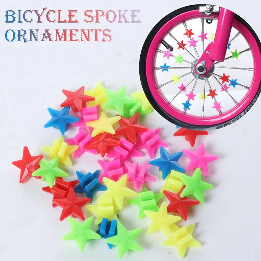 36-Pack Colorful Bike Spoke Beads for Kids – Stars & Hearts
