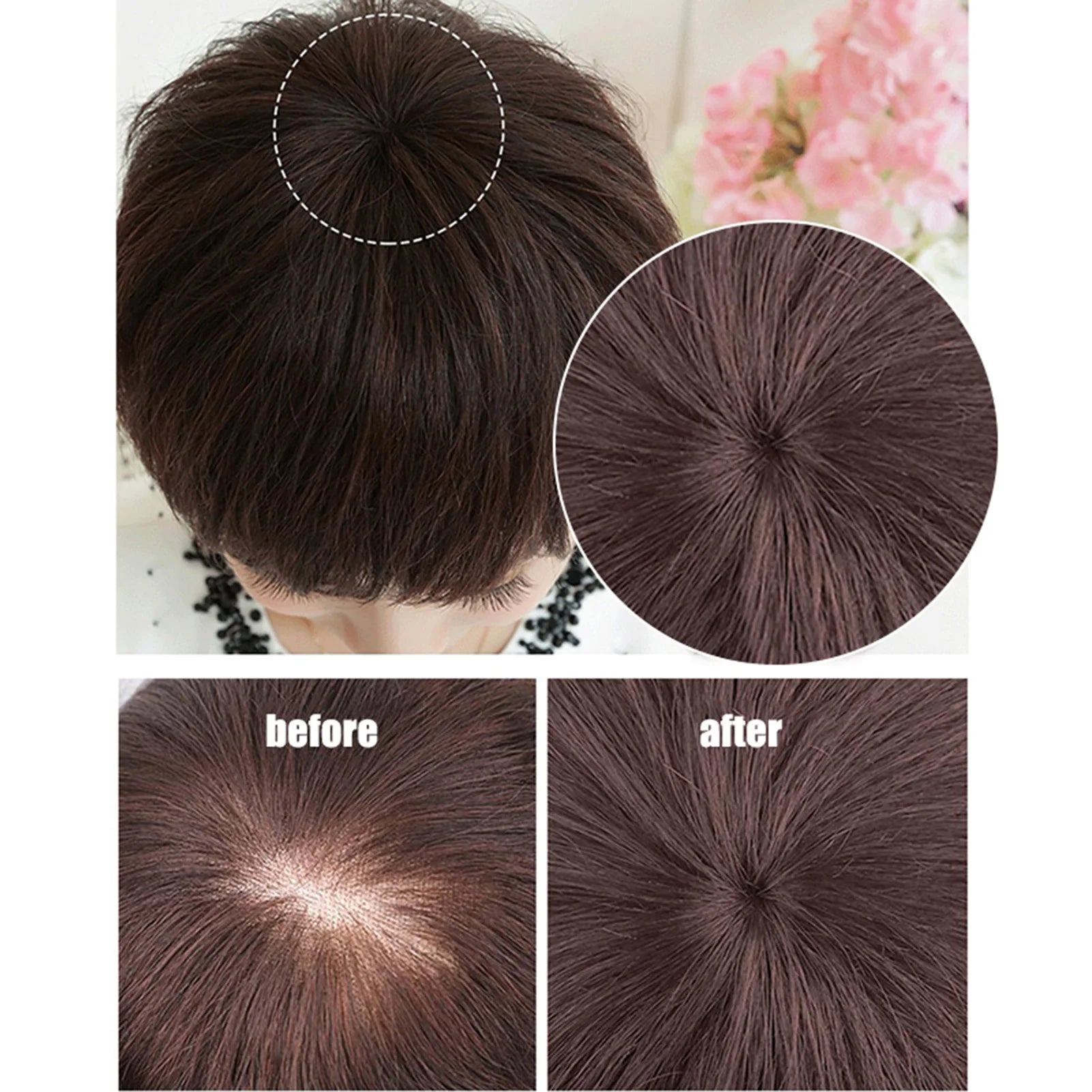 Women Hair Extension Wig Artifact Hair Mono Topper Pieces for Everyday Daily Wearing Peaceful Pleasures Health and Wellness