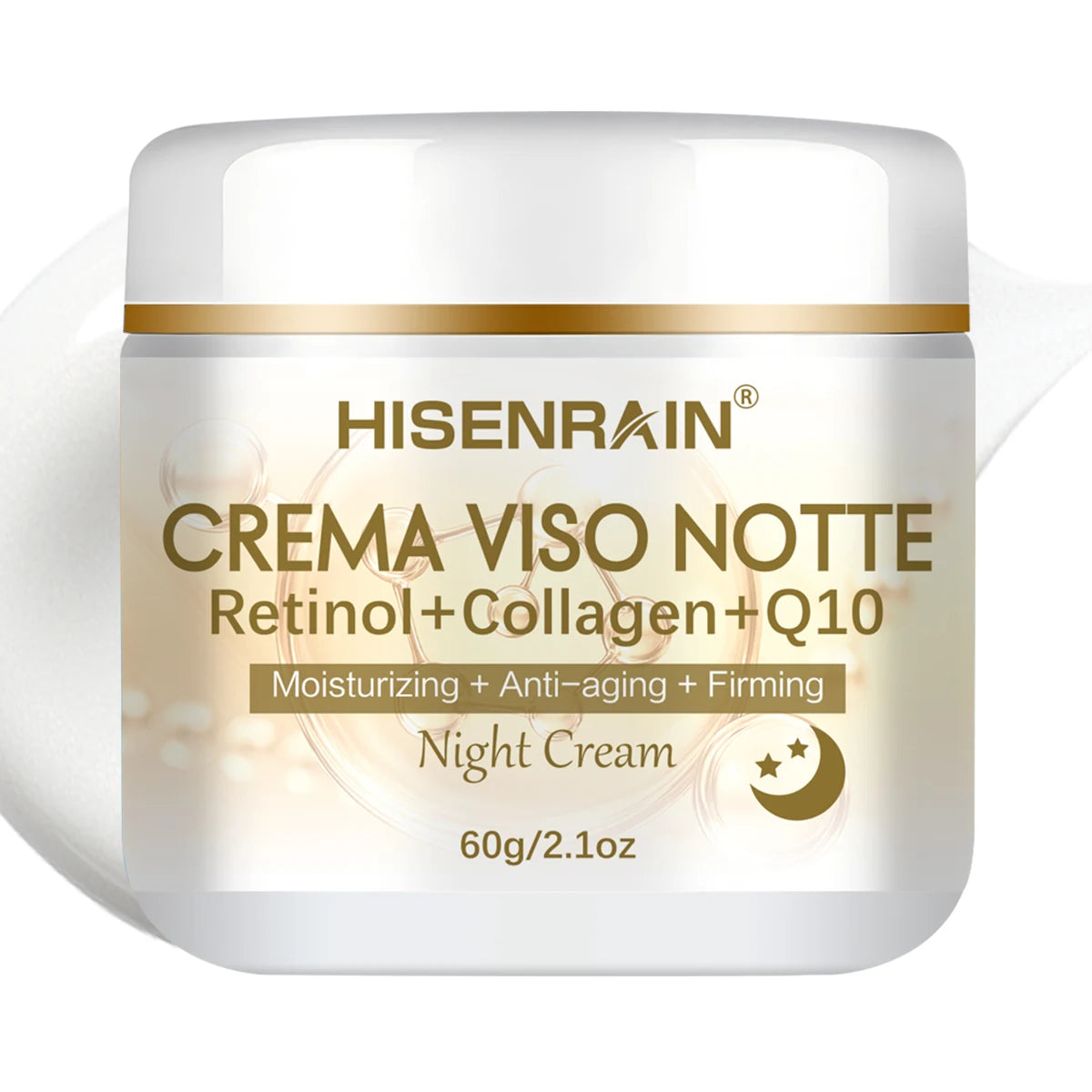 HISENRAIN Retinol Collagen Night Cream for Anti-Aging & Skin Firming - Intensive Moisturizing Skincare Treatment. Peaceful Pleasures Health and Wellness 60g
