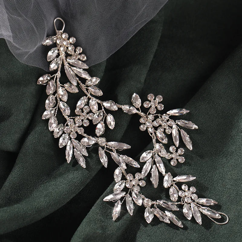 Rhinestone Hair Piece Inlaid Rhinestone Headband Party Leaf Hair Jewelry Peaceful Pleasures Health and Wellness