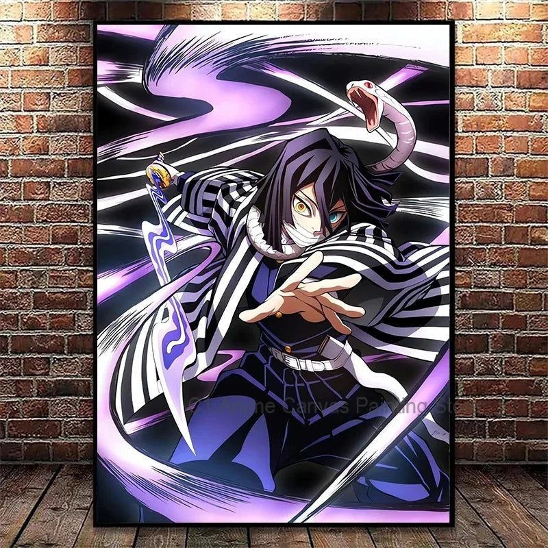 Japanese Anime Demon Slayer Wall Art Poster Nezuko and Tanjiro Home Decor Prints Living Room Bedroom Canvas Painting Mural Gifts Peaceful Pleasures Health and Wellness