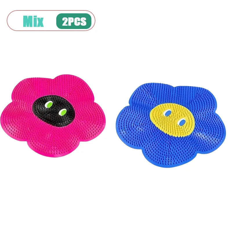 Flower Silicone Foot Scrub Mat – Non-Slip Shower Massage Pad