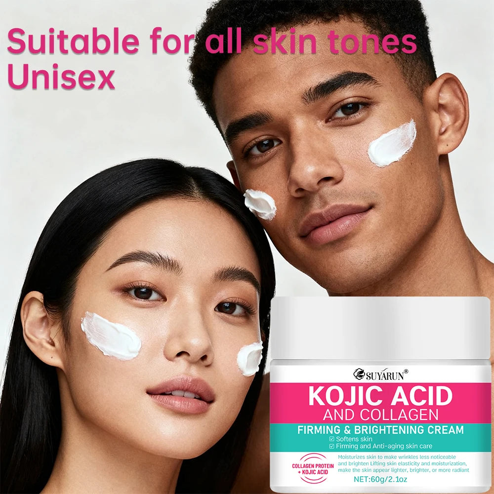 SUYARUN Professional Kojic Acid & Collagen Face Cream - Brightening Anti-Aging Moisturizer for Dark Spots, Wrinkles & Even Skin Peaceful Pleasures Health and Wellness