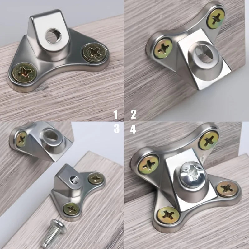 6 Sets Zinc Alloy Butterfly Angle Bracket Removable Screw Support