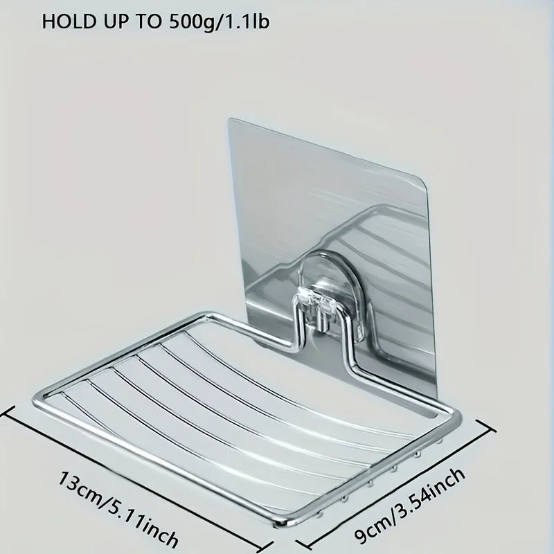 Stainless Steel Soap Dish Holder | Wall Mounted, Drainage Holes