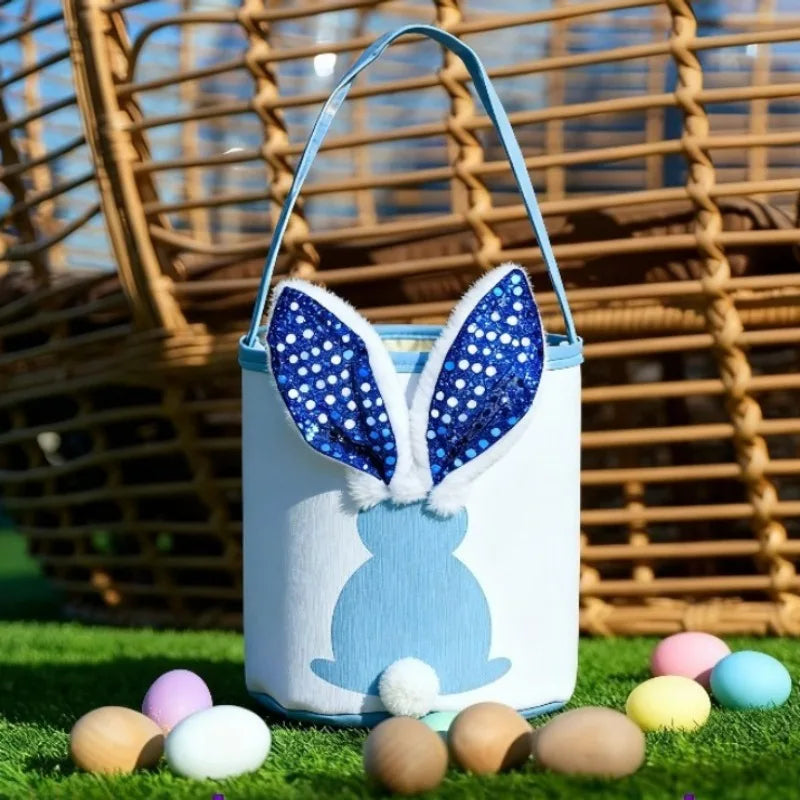 Light-Up Glitter Bunny Easter Egg Basket | Kids Candy Bucket