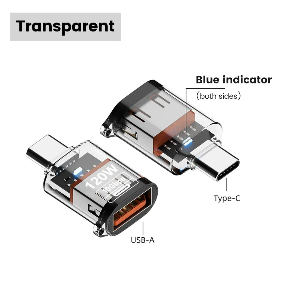 USB-C to USB-A OTG Adapter 120W Fast Charging USB 3.2 10Gbps