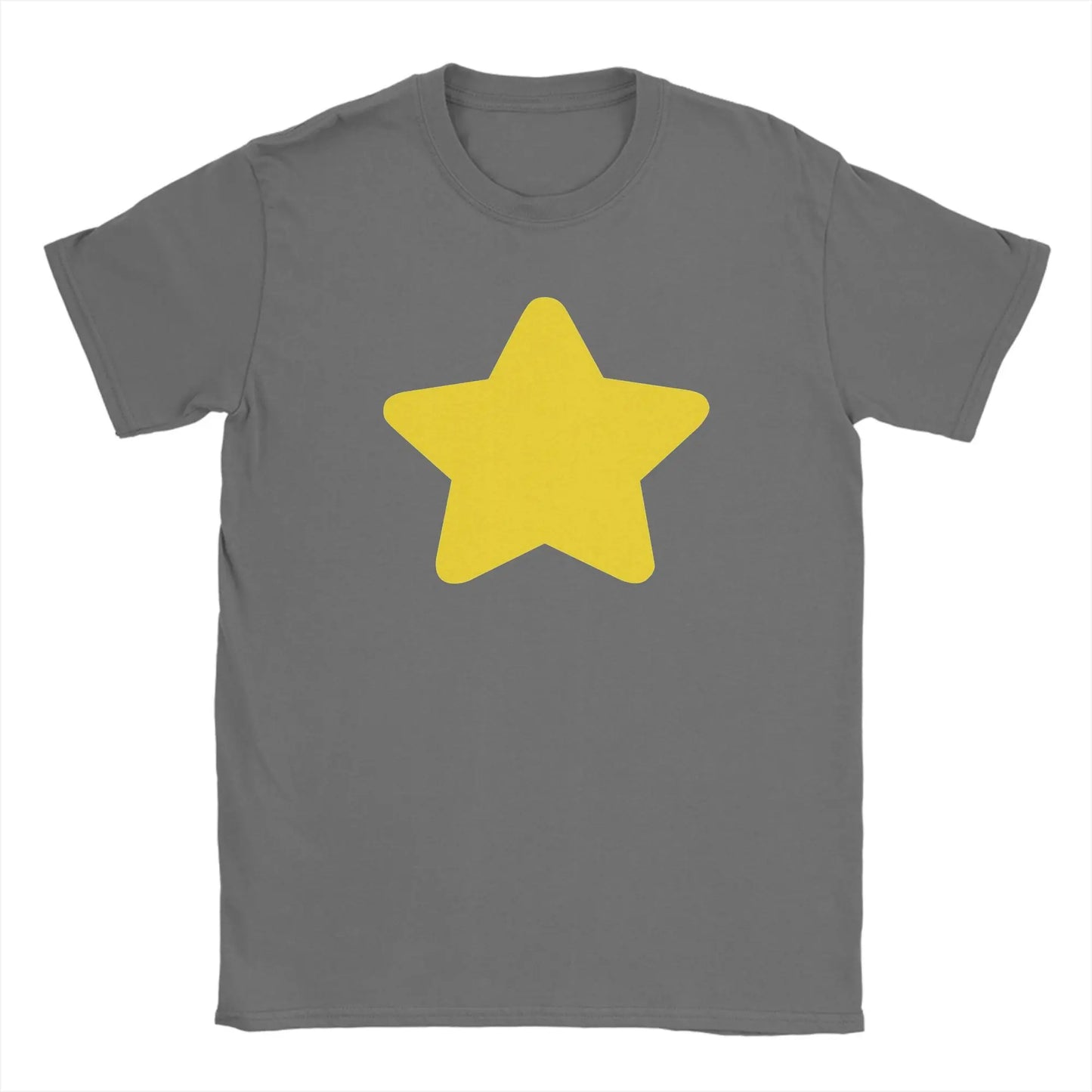 Casual Stevens Universes T-Shirt Men Round Collar Pure Cotton T Shirt Star Short Sleeve Tee Shirt Printed Tops Peaceful Pleasures Health and Wellness Dark Grey 5XL