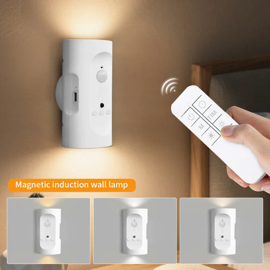 Motion Sensor LED Wall Light – 3 Colors Wireless Magnetic Spotlight