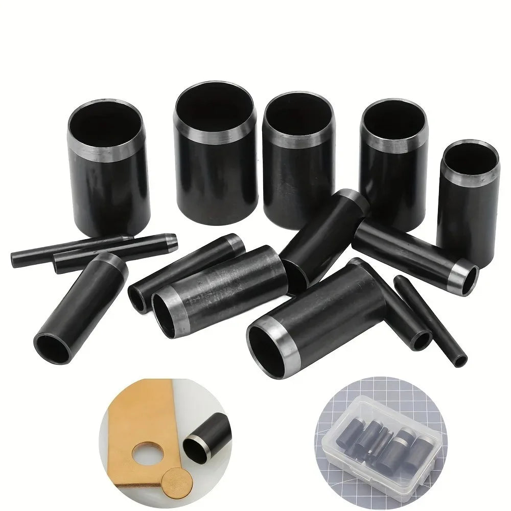 15-Piece Hollow Punch Set 1–15mm | Leather Craft Die Cutter