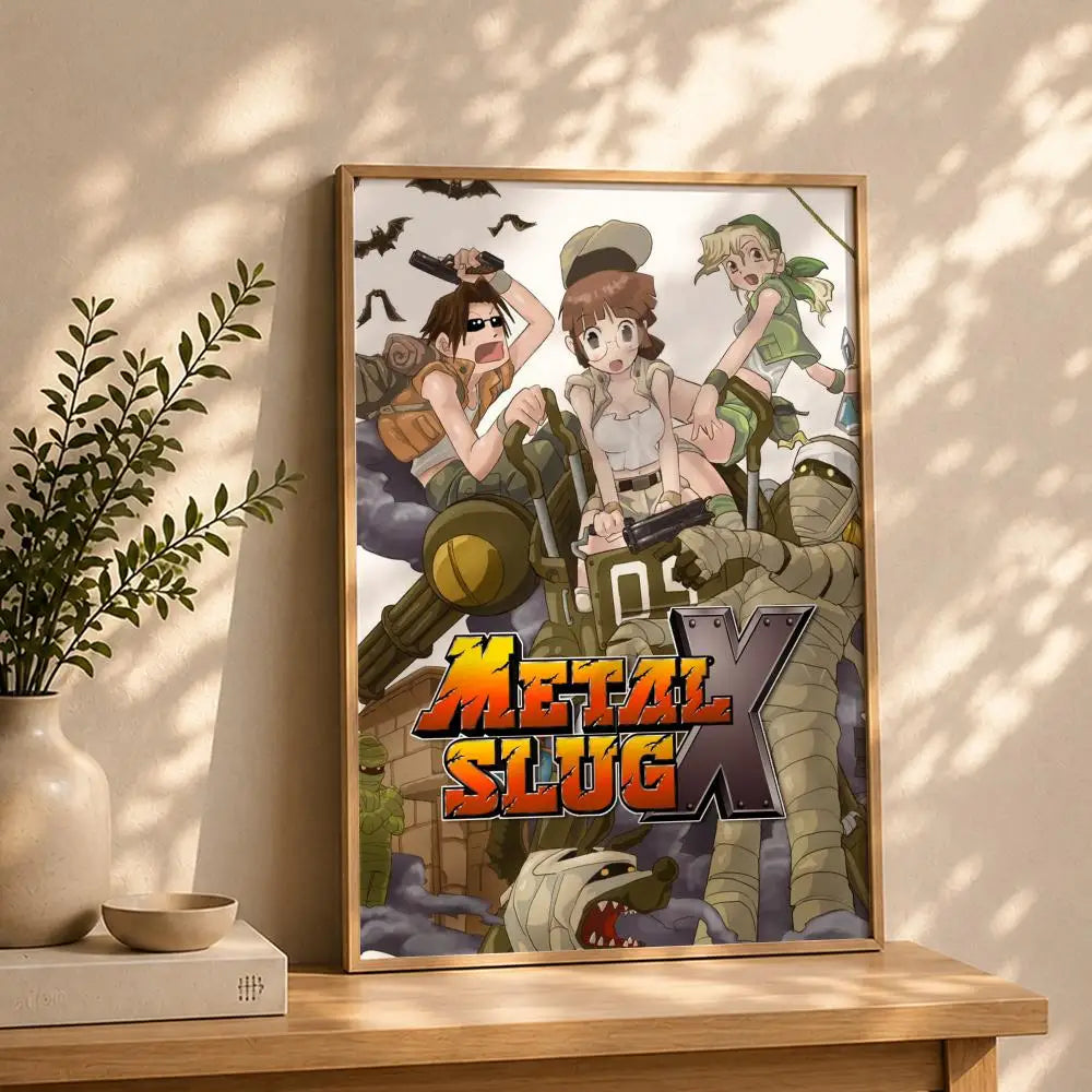 Game M-Metal SlugS Poster HD Self Adhesive Waterproof Wall Art Ideal for Home Office Dorm Bedroom Great Gift Peaceful Pleasures Health and Wellness White7 30X40cmNoframe