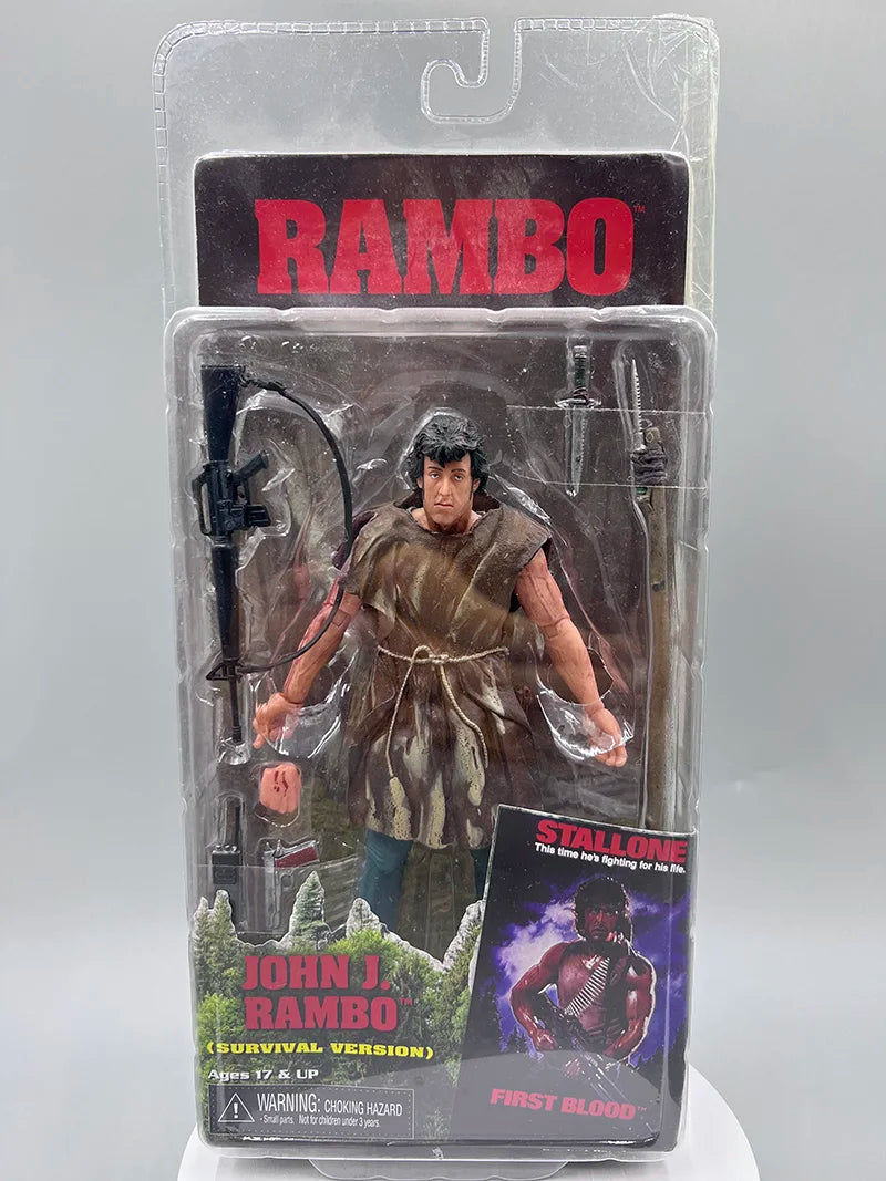 NECA First Blood Figure John J Rambo Anime Hero Model Collectible