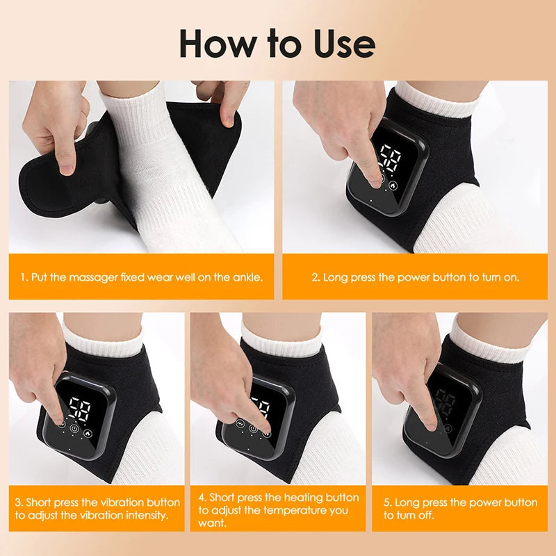 Triple Function Heated Foot & Ankle Massager, Utilizes Vibration and Compression Measures Peaceful Pleasures Health and Wellness