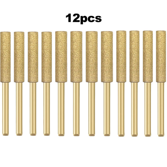 Coated Cylindrical Burr Chainsaw Sharpener Stone File Chain Saw Peaceful Pleasures Health and Wellness Gold