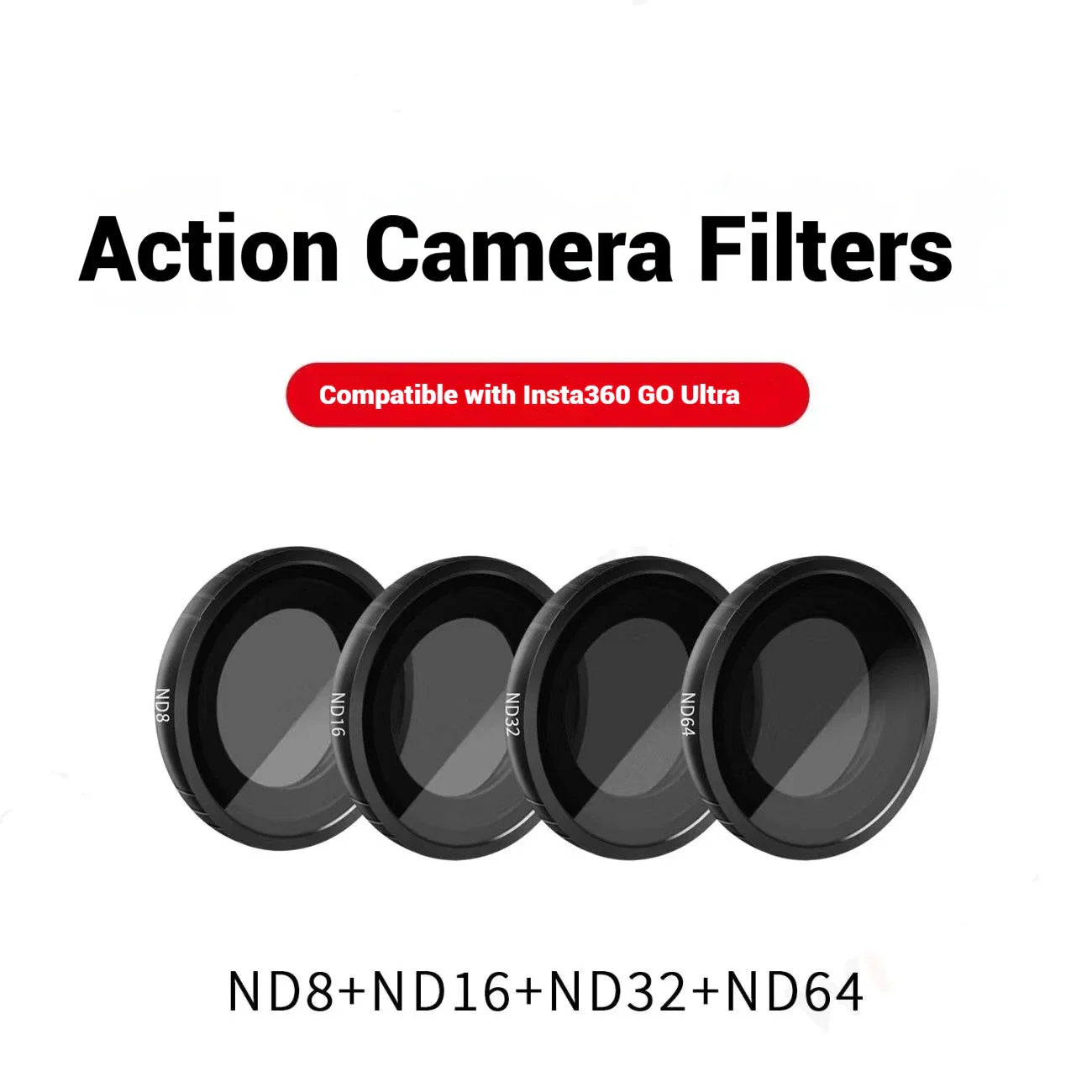 Insta360 GO Ultra Glass Filters – CPL, ND8–ND64, UV & Soft Black