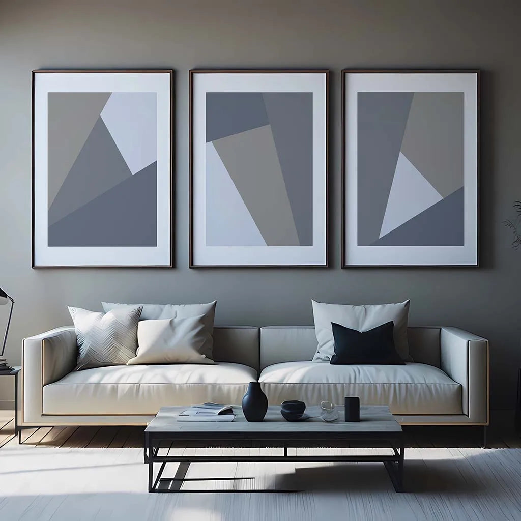 Abstract Geometric Triangle Canvas Wall Art | Modern Print Canvas Wall Art Peaceful Pleasures Health and Wellness