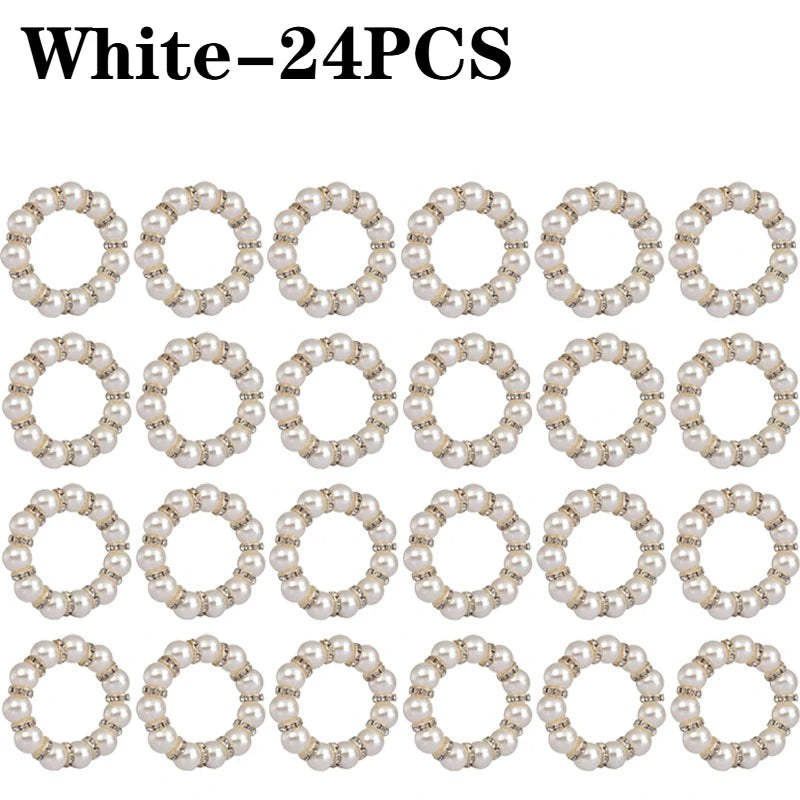 Handmade Beaded Pearl Napkin Rings – Wedding & Party Decor