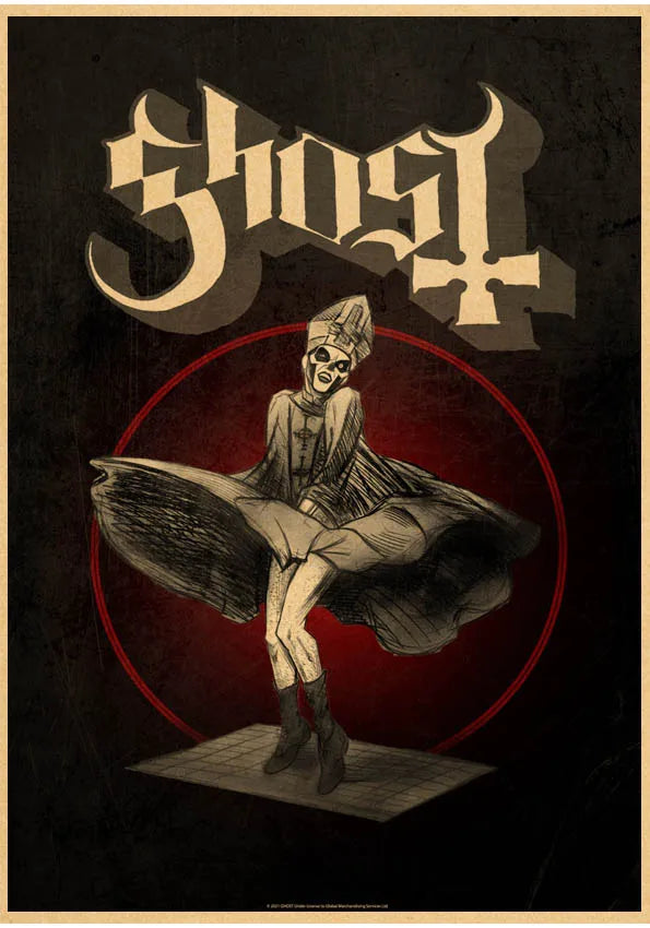 Ghost Band Retro Abstract Canvas Poster | Bar & Café Wall Art