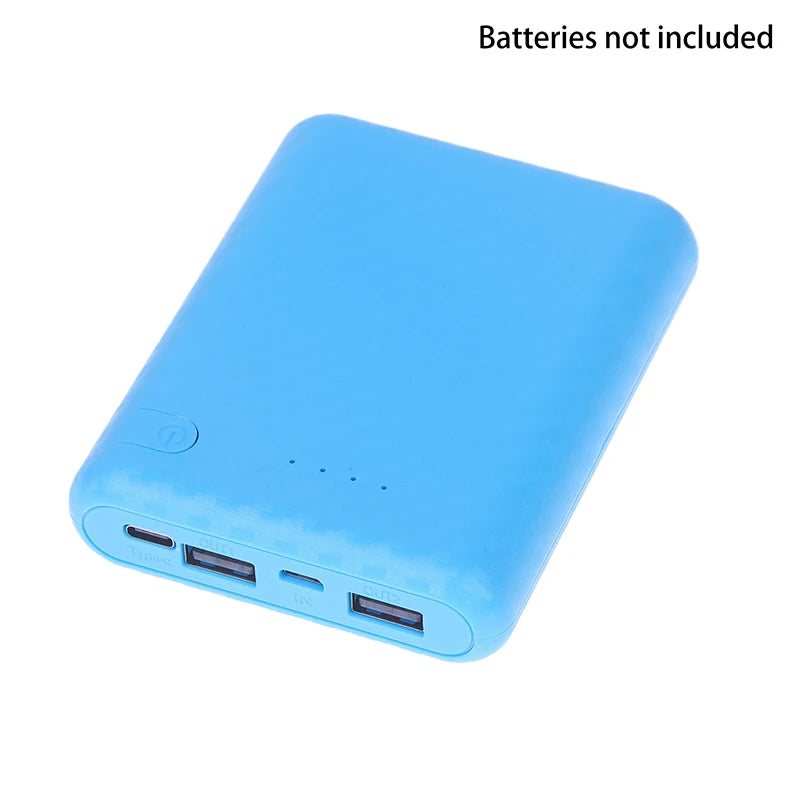 Input 5V/2.1A Detachable 4 Slots 18650 Battery Box Case DIY Power Set Material Mini Solderless Power Supply Housing Peaceful Pleasures Health and Wellness Blue