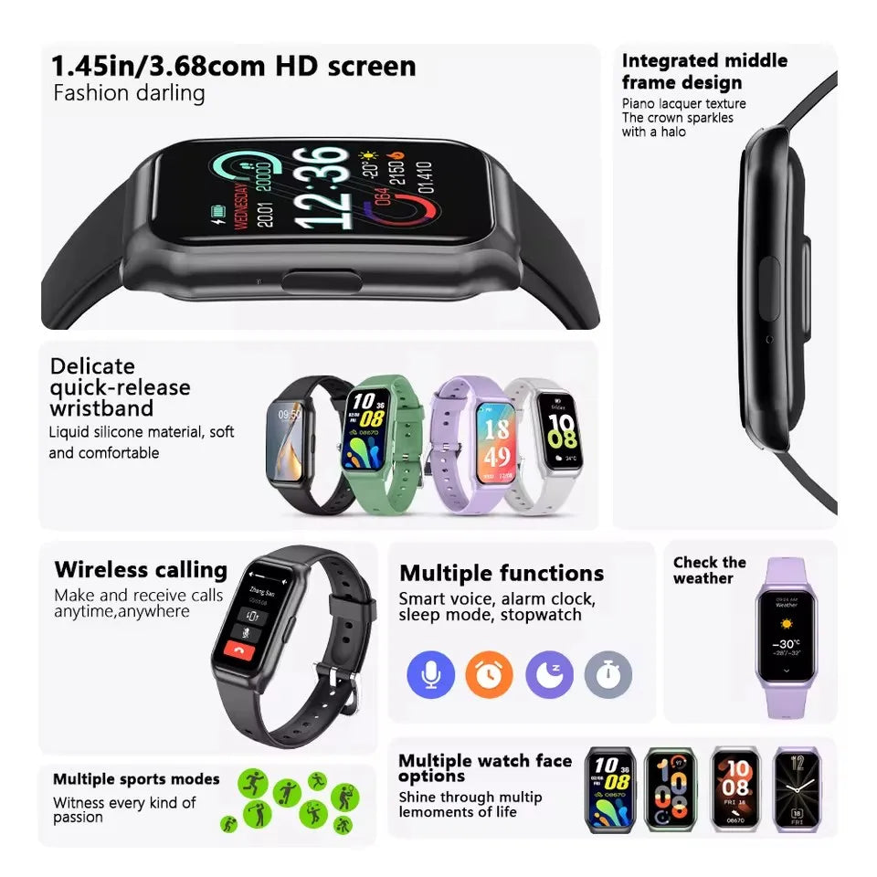 New Curved Screen Smart Watch 2026 For Health Watch Heart Rate Blood Oxygen/Pressure Sleep Monitor Sports Waterproof Smartwatch Peaceful Pleasures Health and Wellness