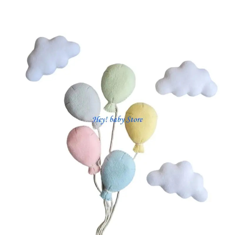 Newborn Photo Props – Felt Cloud & Balloon Baby Photoshoot Set