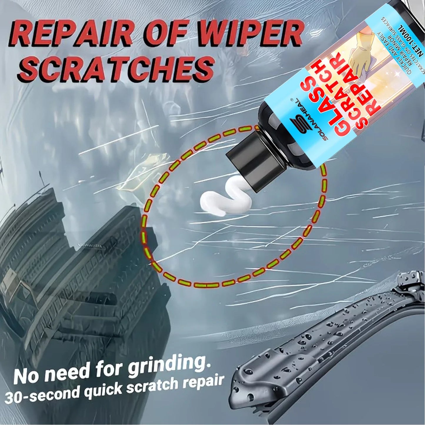 100ml Glass Scratch Remover – Auto & Mirror Repair Kit