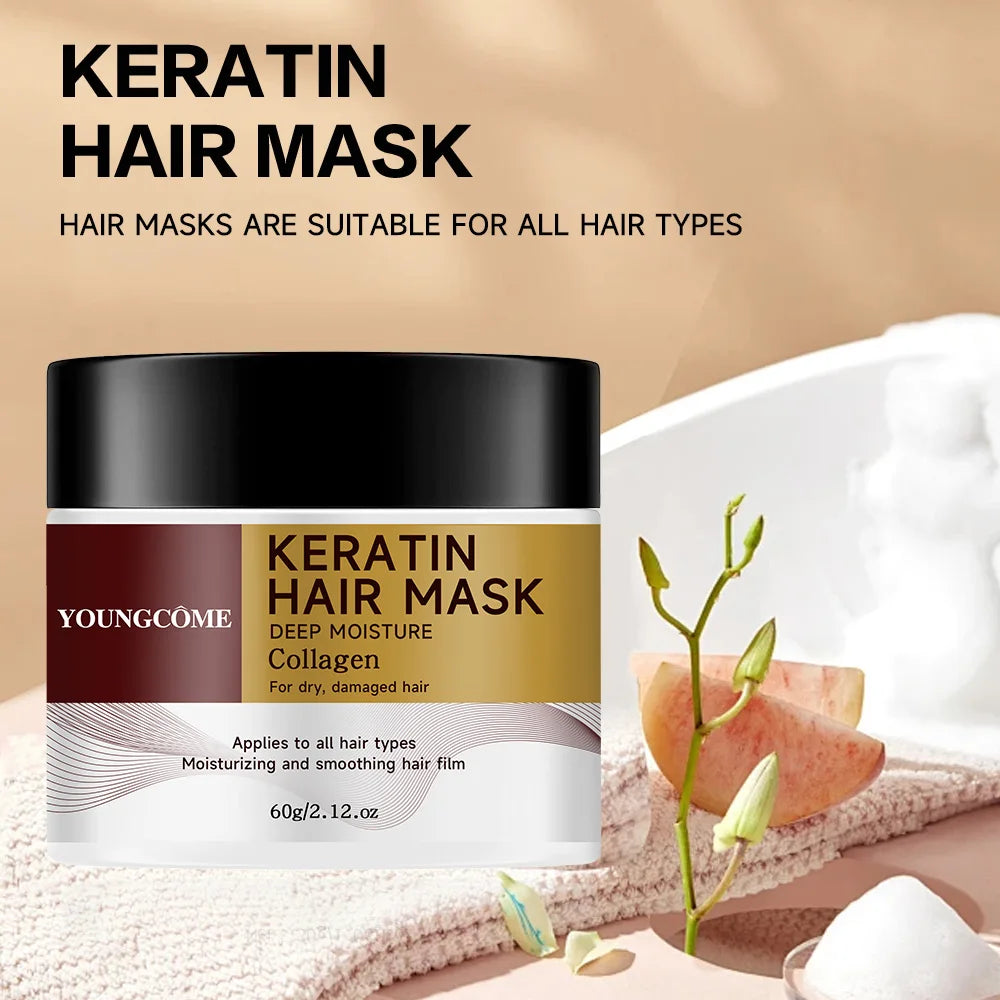 YOUNGCOME Collagen Keratin Hair Mask 30g/60g – All Hair Types Keratin Hair Mask Peaceful Pleasures Health and Wellness