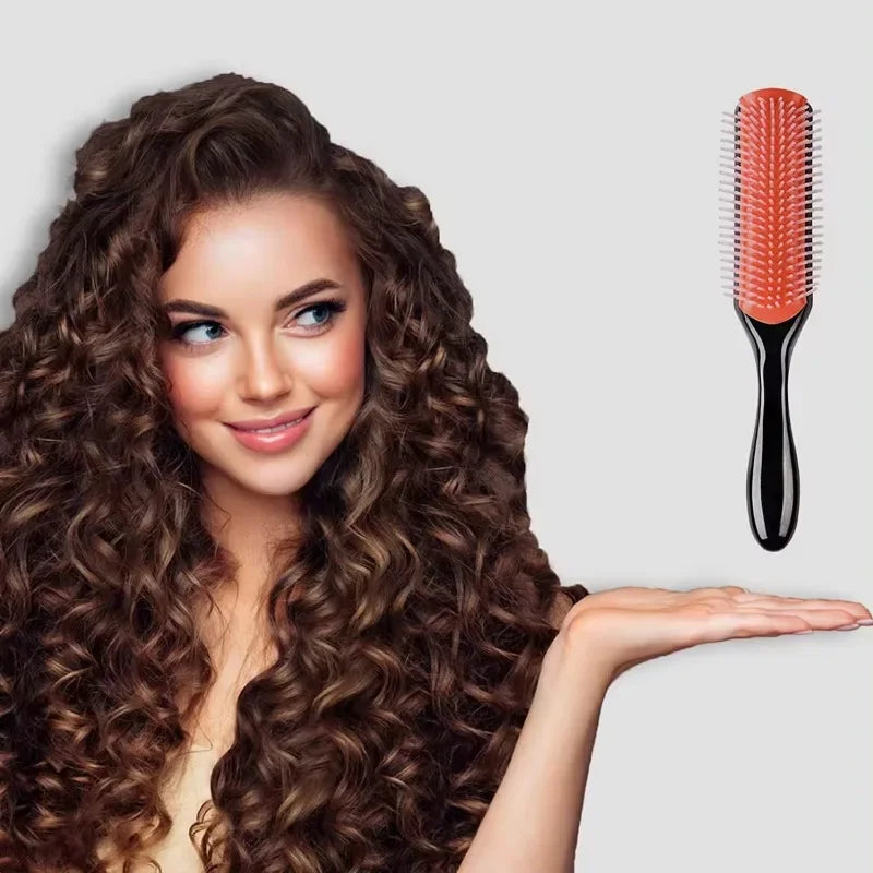 9-Rows Denman Brush Women Detangling Styling Hairbrush Scalp Massager Salon Hairdressing Straight Curly Wet Hair Comb Peaceful Pleasures Health and Wellness