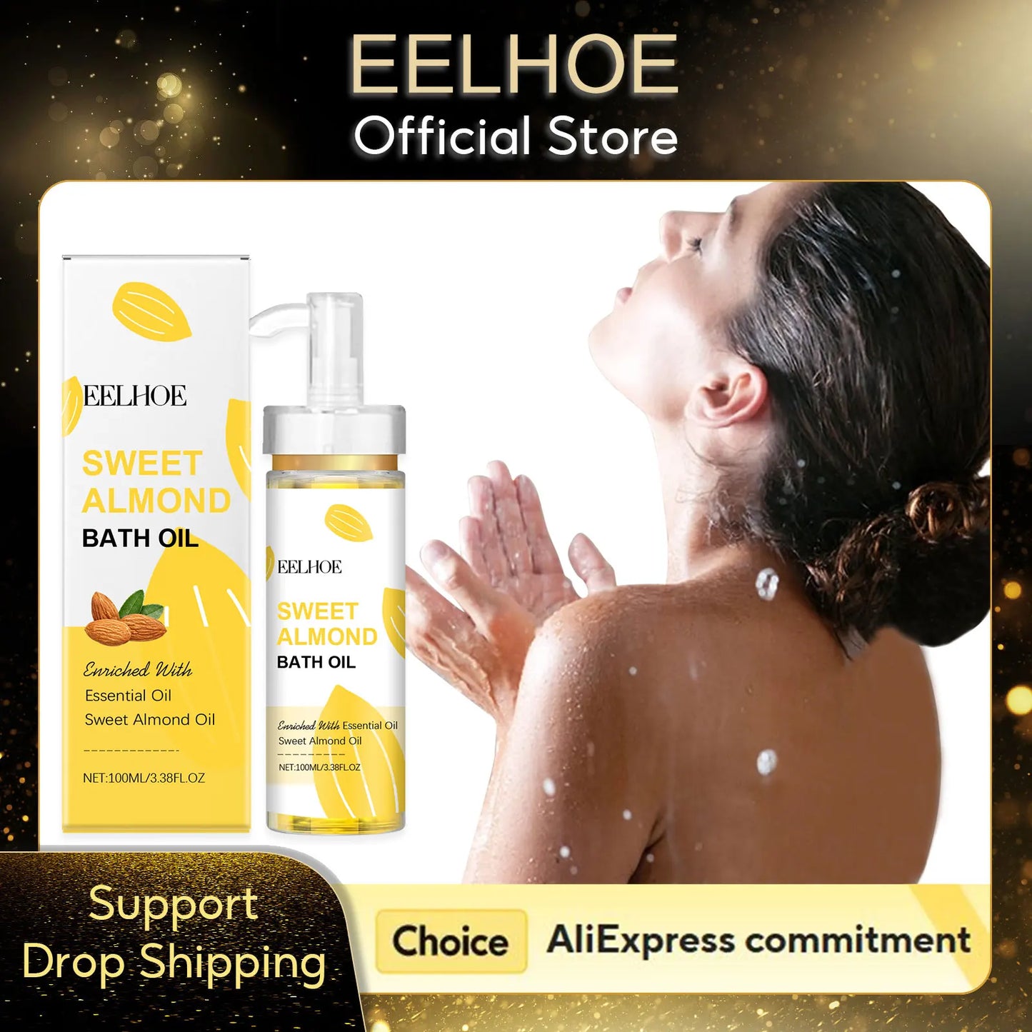 EELHOE Sweet Almond Shower Oil – Brightening Body Wash 100ml