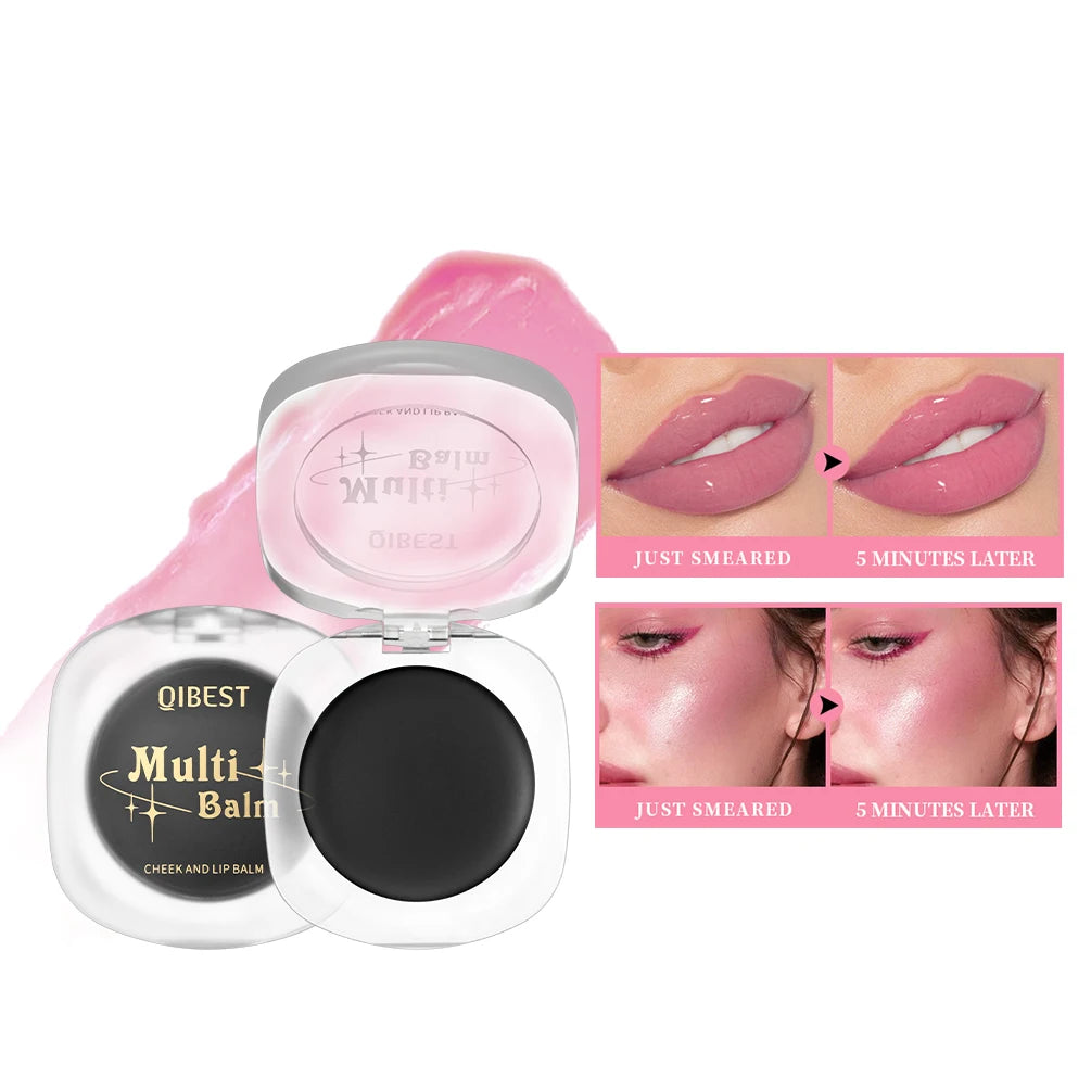 QIBEST 3-In-1 Color Changing Lipstick Moisturizing Face Blusher Natural Cheek Tint Black Lip Balm Gel Lasting Makeup For Eyes Peaceful Pleasures Health and Wellness Lip Cheek Balm