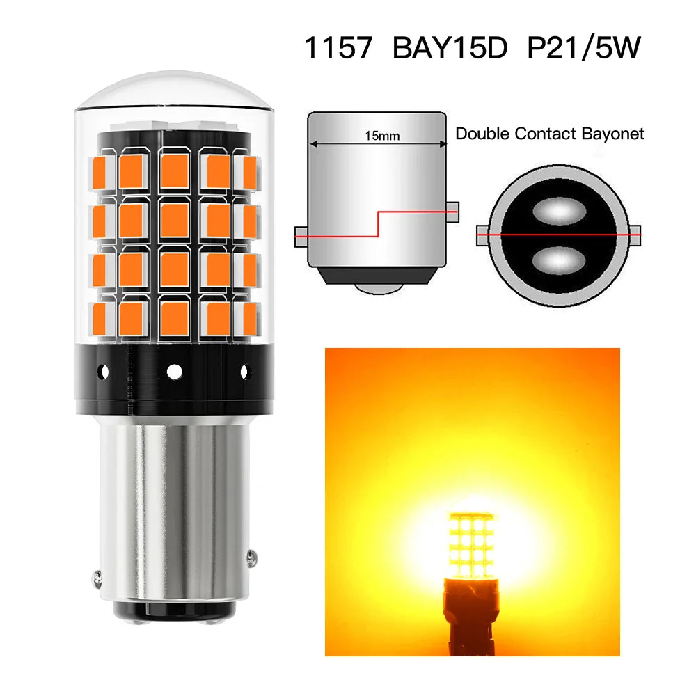 ASLENT 2-Pack 54-SMD LED Bulbs | Turn Signal Brake Reverse 12V