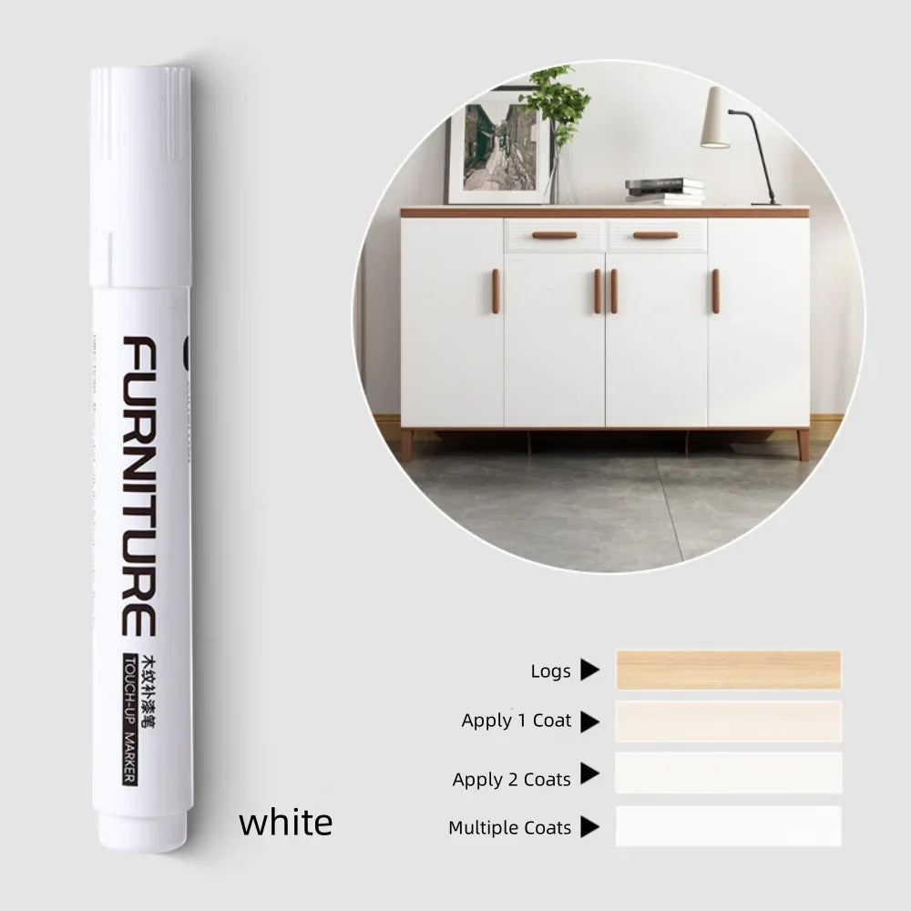 Furniture Markers Touch Up, Wood Floor Scratch Repair Kit, 12 Colors Markers for Scratches, Stains, Wood Floors, Tables, Desks Peaceful Pleasures Health and Wellness WHITE