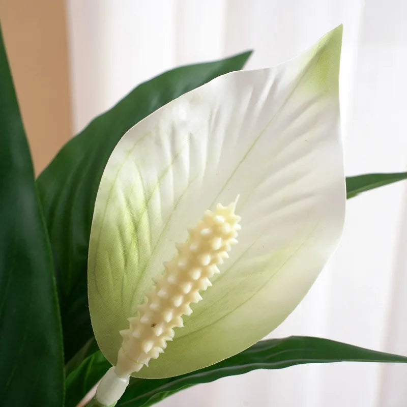 Yannew 4pcs UV Resistant Artificial Spathiphyllum Silk Flowers