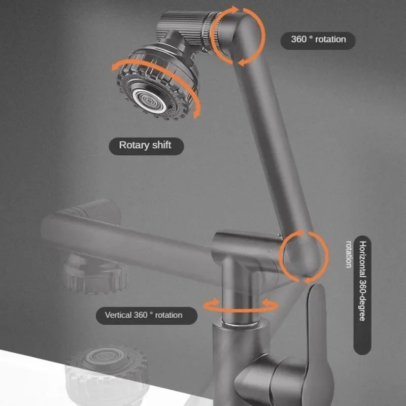 Mechanical Arm Universal Basin Faucet – Hot & Cold Tap