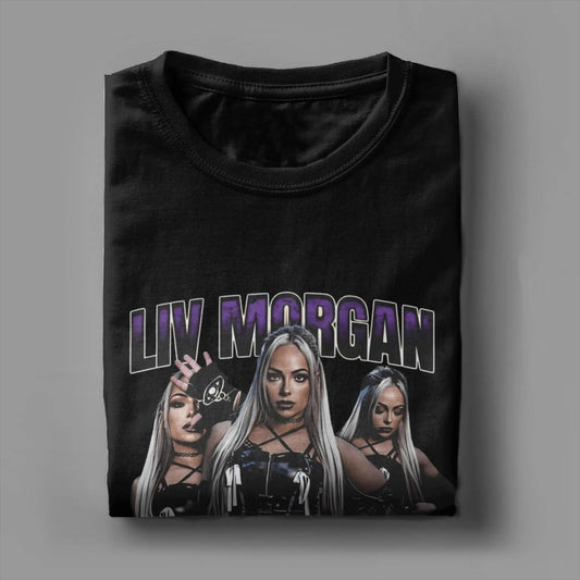 Liv Morgan T Shirt Men 100% Cotton Funny T-Shirts O Neck REVENGE Tee Shirt Short Sleeve Clothes Plus Size Peaceful Pleasures Health and Wellness