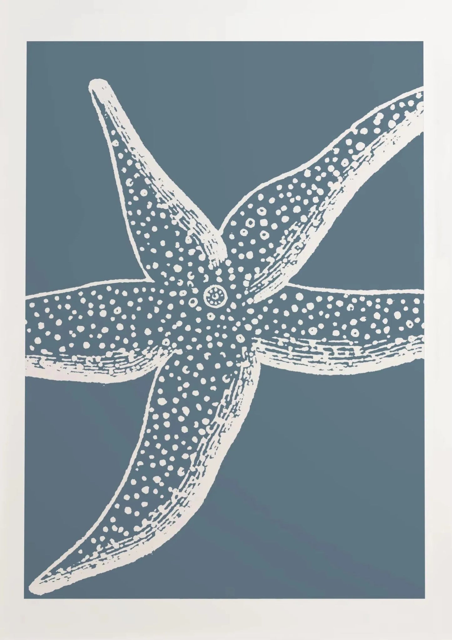 Blue Coastal Sketch Canvas Wall Art – Starfish Jellyfish Print