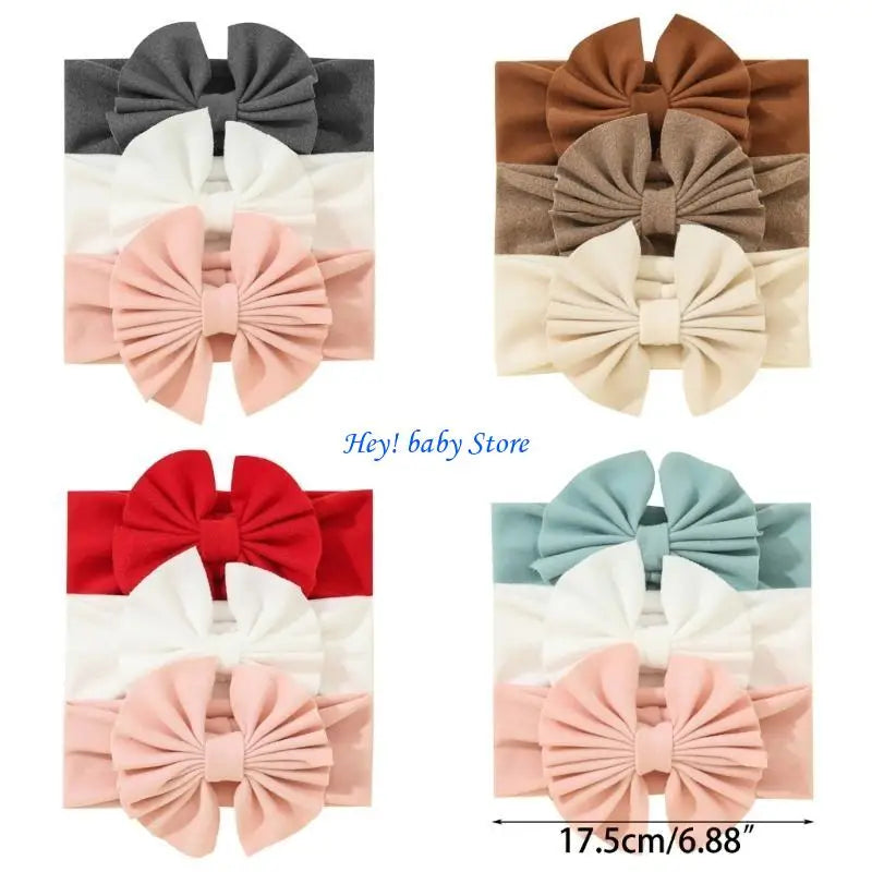 Baby Girls Turban Headbands | Soft Newborn Hair Wrap 3-Pack