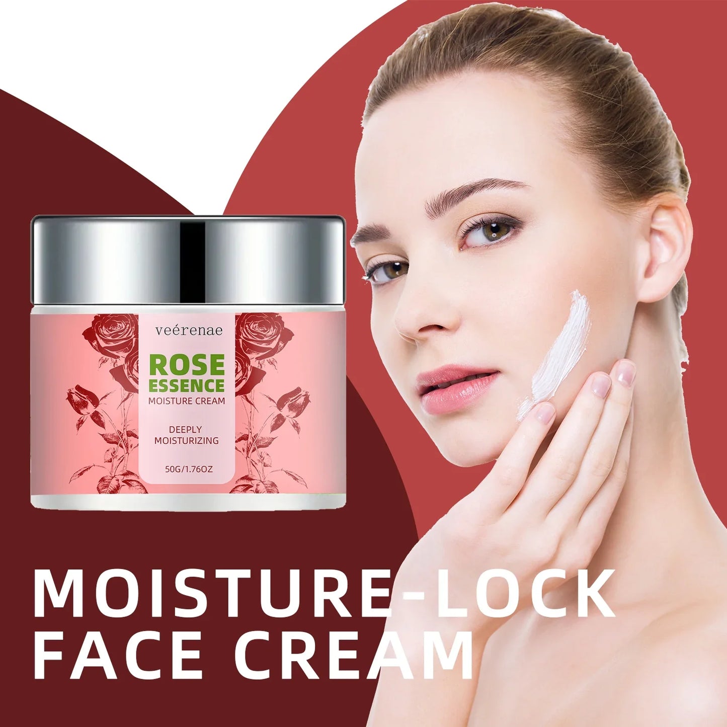 Veérenae Rose & Collagen Moisture Cream – 24H Hydration