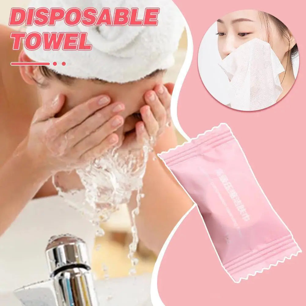 50Pcs Compressed Towel Tablets,Individually Wrapped Mini Portable Towels ,Disposable Face Washcloths for Travel,Gym,Home,Outdoor Peaceful Pleasures Health and Wellness