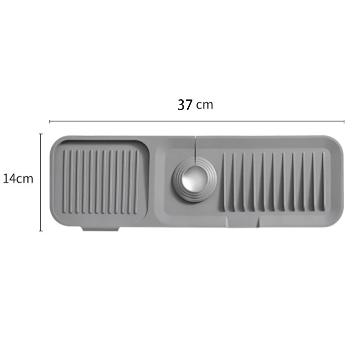 14.5/18x5.5 Inch Sink Splash Guard Faucet Handle Drip Catcher Tray Longer Silicone Mat Dish Soap Sponge Holder Bathroom Kitchen Peaceful Pleasures Health and Wellness 2311031046A