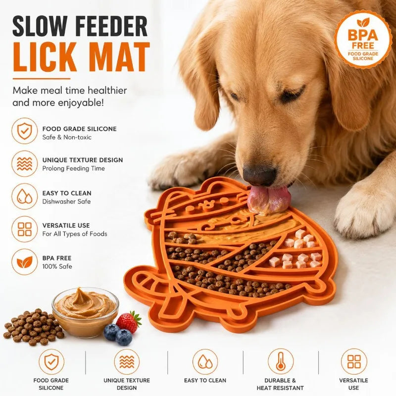 Silicone Dog Lick Mat – Slow Feeder, Teething & Mental Stimulation Dog Slow Feeder Mat Peaceful Pleasures Health and Wellness